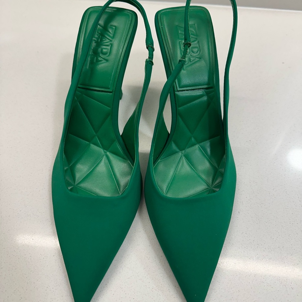 Zara Emerald Green Pointed Heels